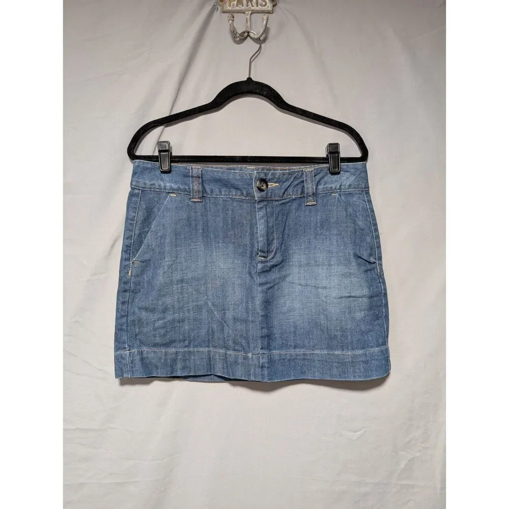 Gap Jeans Medium Wash Denim Blue Jean Mini Skirt Casual Cotton‎ Women's 10